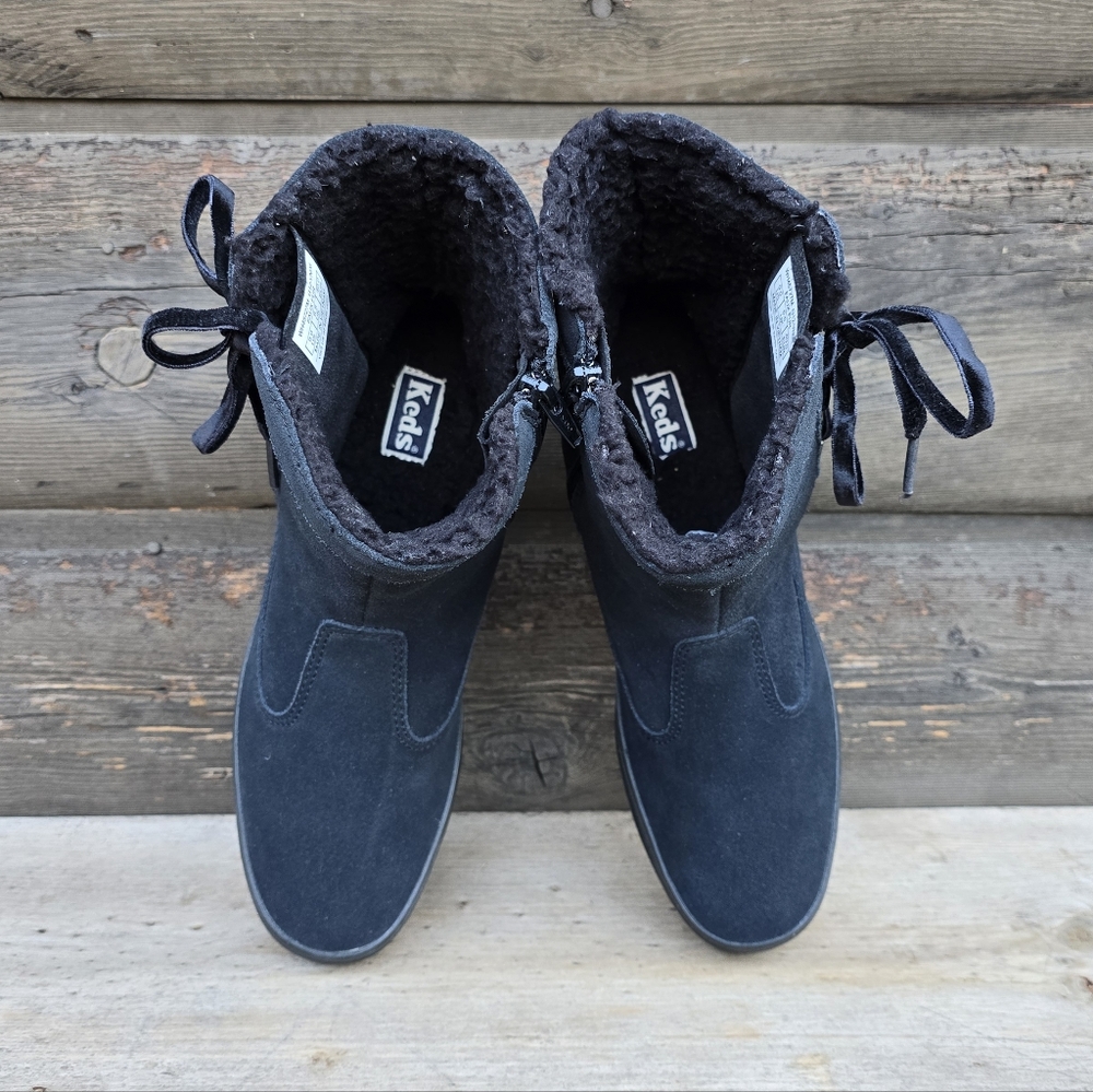Keds NEW Sunny Side Cozy Suede Shearling-Lined Cabincore Ankle Boots 9M - Picture 6 of 16